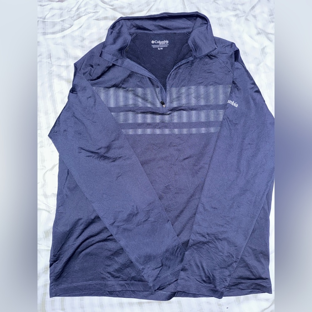 Men’s Columbia Golf Performance 1/4 Zip long sleeve top. Size XL. Navy